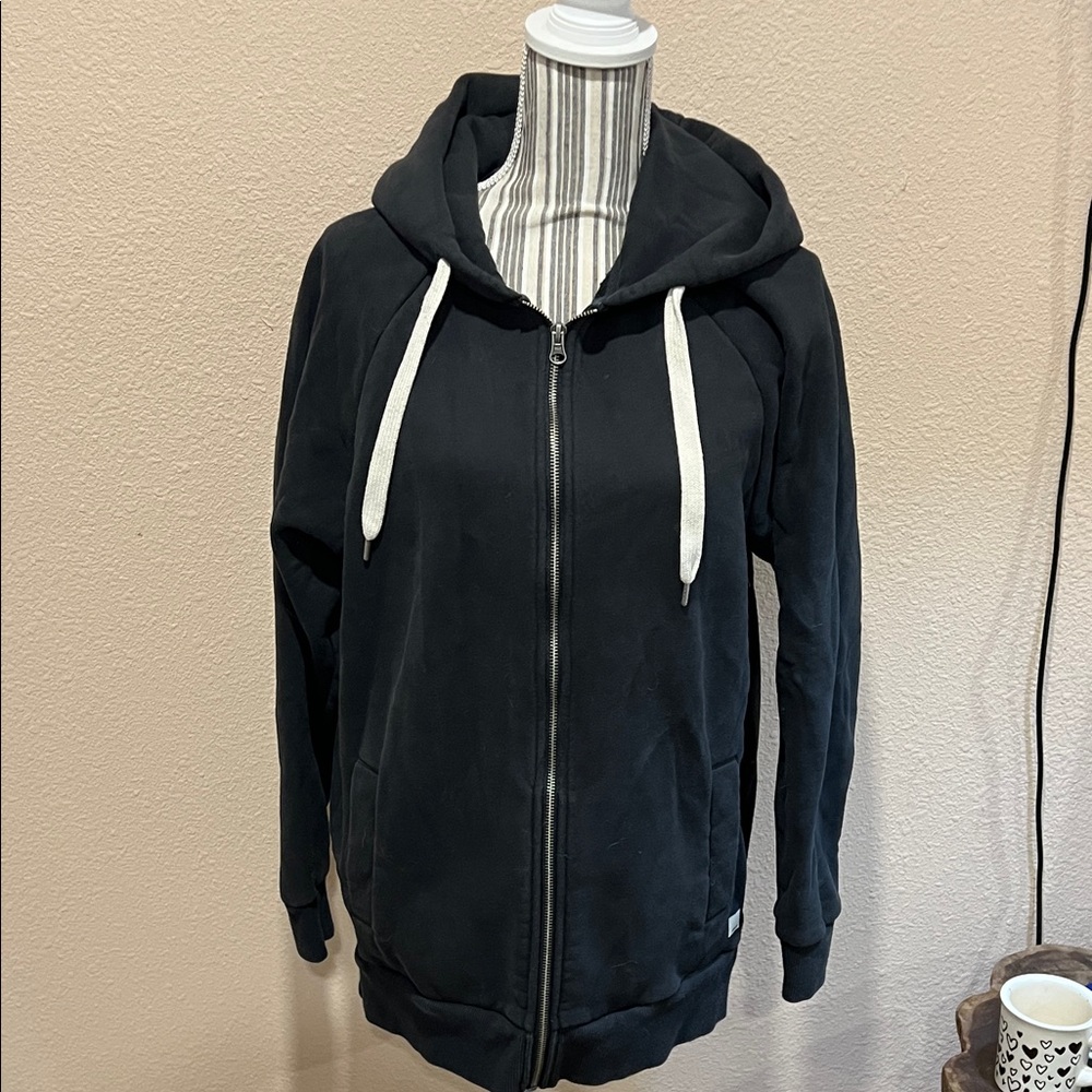 Vuori Restore Washed Black Zip-Up Hoodie, oversized. XS. Good condition